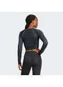 ADIDAS PERFORMANCE Funkcionalna majica 'Seamless Knitted Long Sleeve' siva / črna