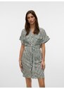VERO MODA Dolga srajca 'VMBumpy' temno zelena / bela