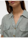 VERO MODA Dolga srajca 'VMBumpy' temno zelena / bela