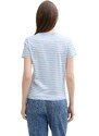 TOM TAILOR DENIM Majica svetlo modra / off-bela