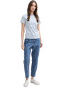 TOM TAILOR DENIM Majica svetlo modra / off-bela