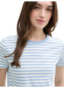 TOM TAILOR DENIM Majica svetlo modra / off-bela