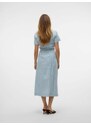 VERO MODA Dolga srajca 'VMVIO' moder denim / bela
