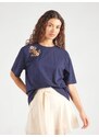 YAS Majica 'YASSannia' mornarska / zlata / oranžna / rosé