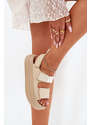 Boto Women's Platform Sandals With Velcro Beige Nitepira