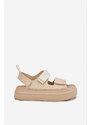 Boto Women's Platform Sandals With Velcro Beige Nitepira