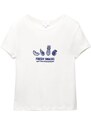 Pull&Bear Majica 'PACIFIC FRUTAS' mornarska / bela