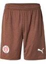 PUMA Športne hlače 'FC St. Pauli 25/26' temno rjava / krvavo rdeča / bela