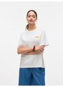VERO MODA Majica 'VMDORIS CATY' sepija / med / bela