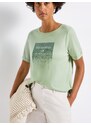STREET ONE Majica trst / svetlo zelena / bela