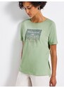 STREET ONE Majica trst / svetlo zelena / bela