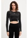 Majica z dolgimi rokavi za vadbo adidas Performance POWER črna barva, JH1364