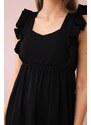 Kesi Dress with ruffles on the sides black