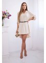 Kesi Włoski Dress with longer back and belt light beige
