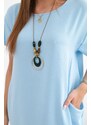 Kesi Włoski Dress with pockets and pendant blue