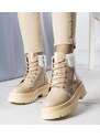 Gemre Beige insulated ankle boots with shearling Bryas