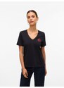 VERO MODA Majica 'VMFEYOLA' krvavo rdeča / črna