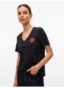 VERO MODA Majica 'VMFEYOLA' krvavo rdeča / črna