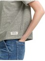TOM TAILOR DENIM Majica temno zelena / bela