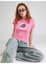 ROXY Majica 'BEACH LOVE' majnica / ciklama / svetlo roza / bela
