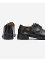 Resti Openwork black women's eco leather half shoes Azedvo- Footwear