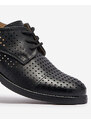 Resti Openwork black women's eco leather half shoes Azedvo- Footwear