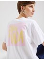 PIECES Široka majica 'PCALIFI FASTTRACK' rumena / roza / bela