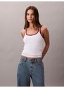 Calvin Klein Jeans Top temno rdeča / bela
