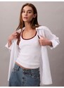 Calvin Klein Jeans Top temno rdeča / bela