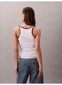 Calvin Klein Jeans Top temno rdeča / bela