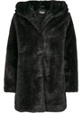 Urban Classics Prehoden plašč ' Ladies Hooded Teddy Coat ' črna