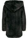 Urban Classics Prehoden plašč ' Ladies Hooded Teddy Coat ' črna