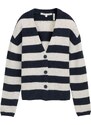 TOM TAILOR DENIM Pletena jopa kremna / mornarska