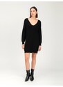 Influencer Pletena obleka črna