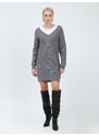 Influencer Pletena obleka siva