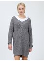 Influencer Pletena obleka siva