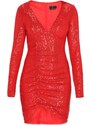 faina Koktejl obleka rdeča