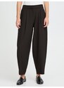 ICHI Hlače z naborki 'IHFava' črna