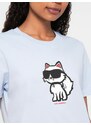 Karl Lagerfeld Majica pastelno modra / rdeča / črna / bela