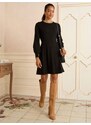love & roses Pletena obleka črna