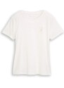 TOM TAILOR Majica svetlo bež / bela