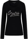 GUESS Majica črna / srebrna