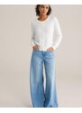 WE Fashion Pletena jopa off-bela