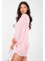 Italy Moda Roza čipkasta mini obleka