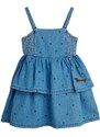 Otroška jeans obleka Mini Rodini denim dots