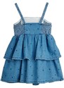 Otroška jeans obleka Mini Rodini denim dots