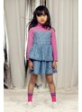 Otroška jeans obleka Mini Rodini denim dots