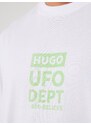 HUGO Majica 'Nufotee' svetlo zelena / bela